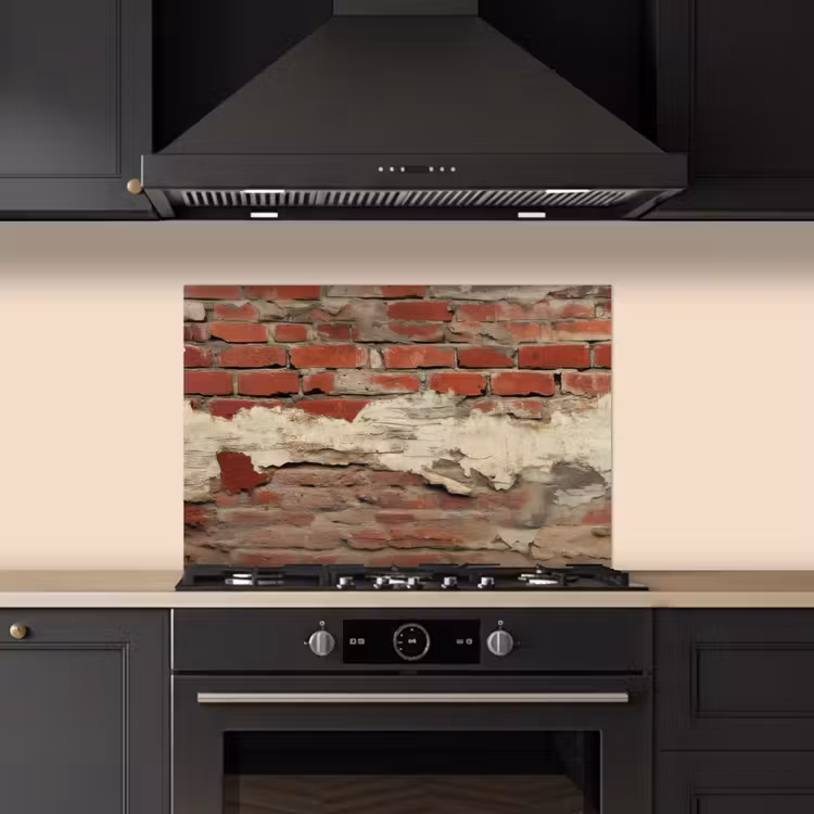 Spatscherm keuken - Muur - Baksteen - Verweerd — 1