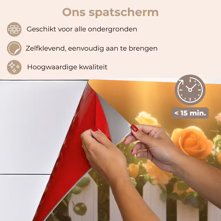 Spatscherm keuken - Rozen - Hek - Zonlicht — 3