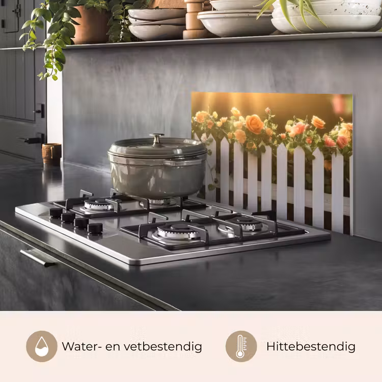 Spatscherm keuken - Rozen - Hek - Zonlicht — 6