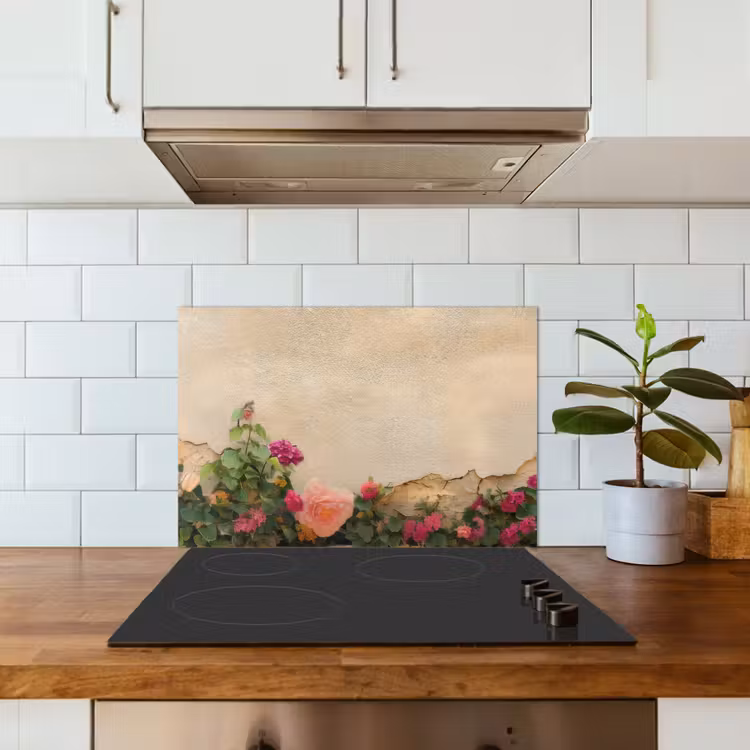 Spatscherm keuken - Rozen - Muur - Vintage — 5