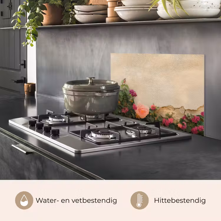Spatscherm keuken - Rozen - Muur - Vintage — 6