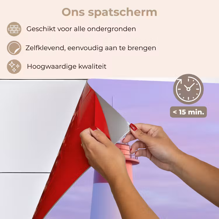 Spatscherm keuken - Vuurtoren - Duinen - Zonsondergang — 3