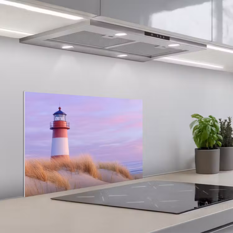 Spatscherm keuken - Vuurtoren - Duinen - Zonsondergang — 4