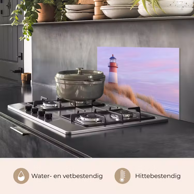 Spatscherm keuken - Vuurtoren - Duinen - Zonsondergang — 6