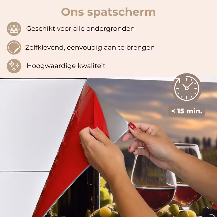 Spatscherm keuken - Wijn - Druiven - Heuvels - Landschap — 3