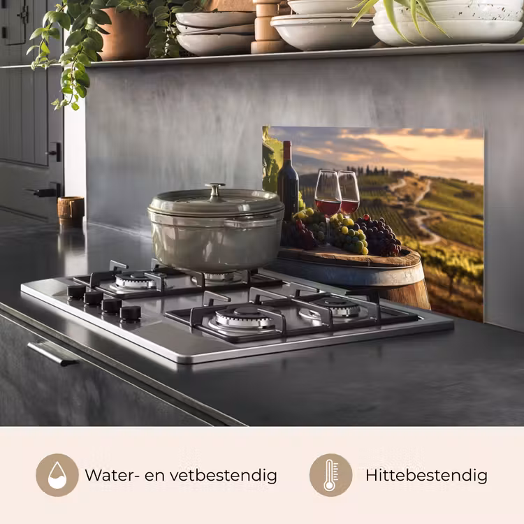 Spatscherm keuken - Wijn - Druiven - Heuvels - Landschap — 6