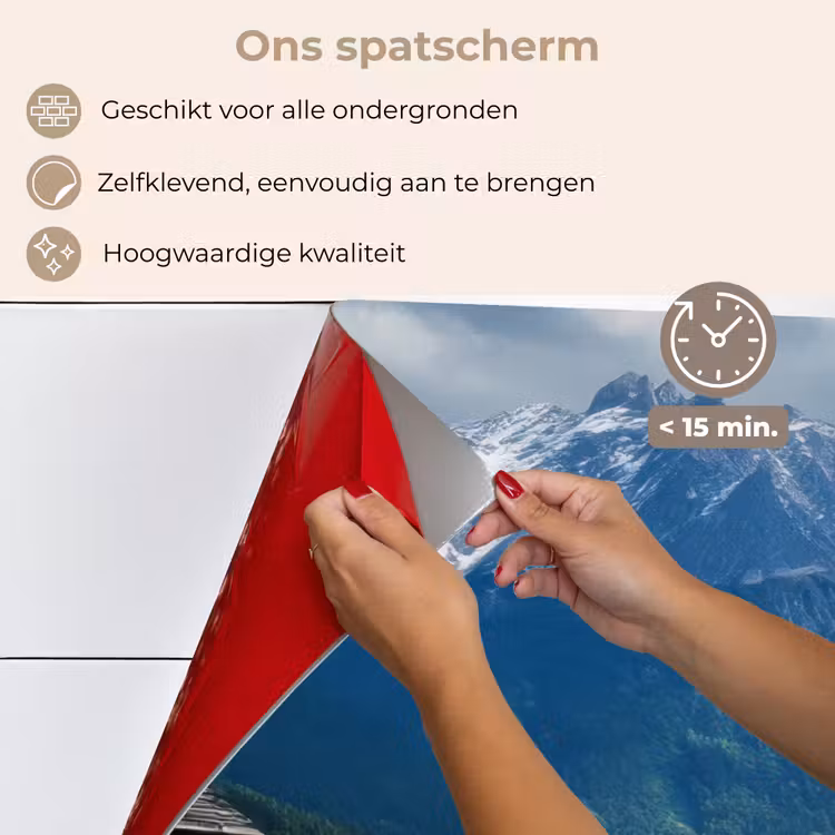 Spatscherm keuken - Alpen - Weide - Bergen - Koeien — 3