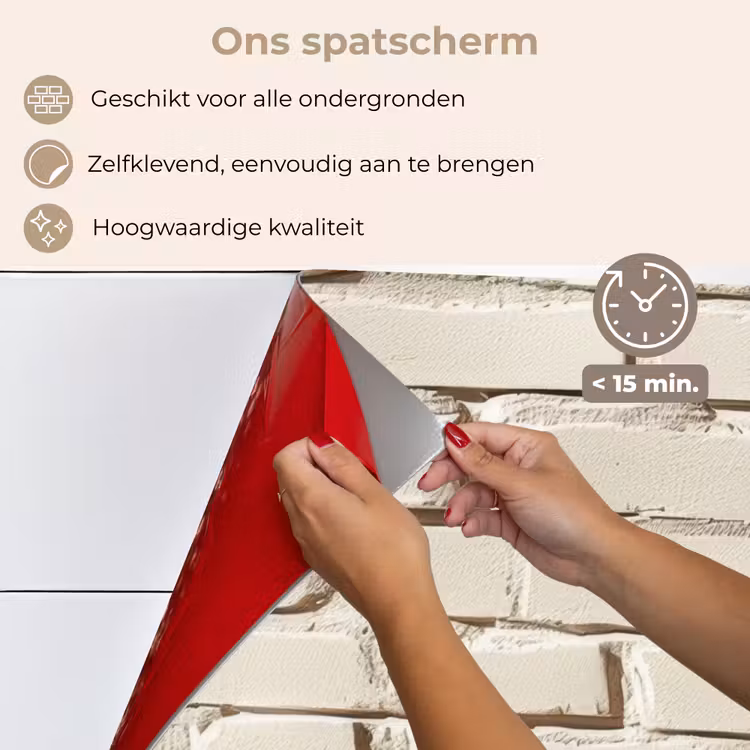 Spatscherm keuken - Bakstenen - Muur - Licht - Wit — 3