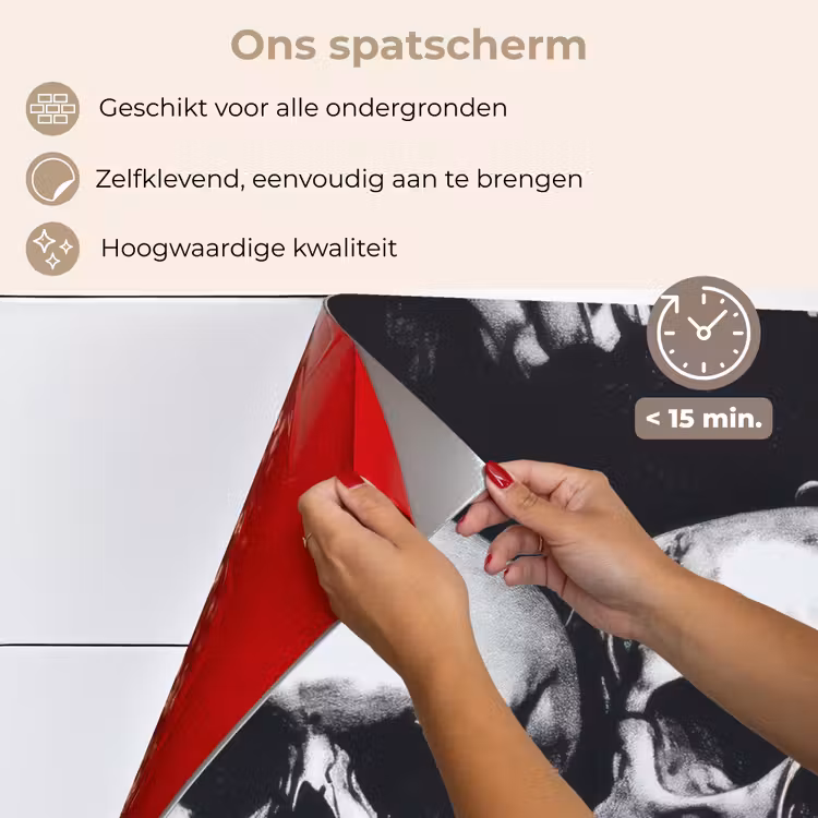 Spatscherm keuken - Schedels - Zwart - Contrast — 3