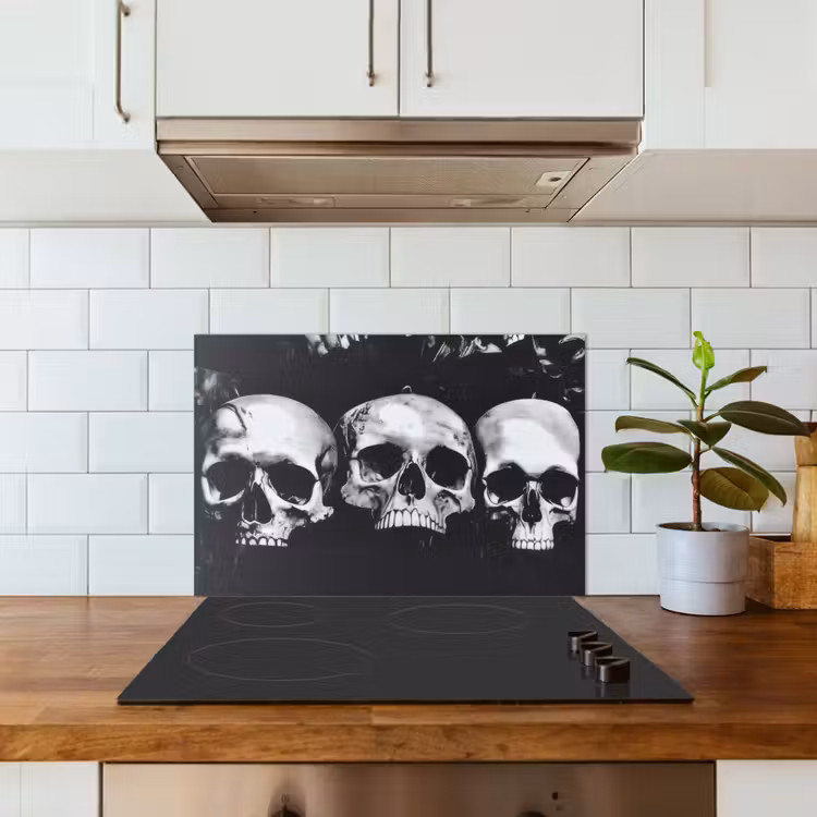 Spatscherm keuken - Schedels - Zwart - Contrast — 5