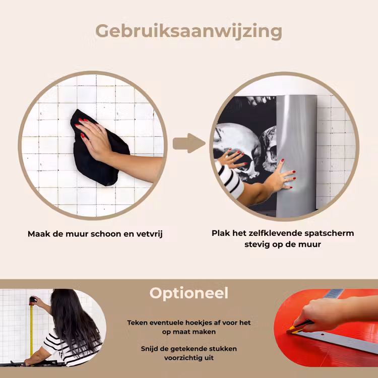 Spatscherm keuken - Schedels - Zwart - Contrast — 7