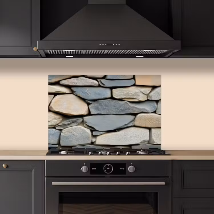 Spatscherm keuken - Stenen - Rustiek - Grijs — 1