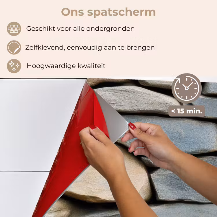 Spatscherm keuken - Stenen - Rustiek - Grijs — 3