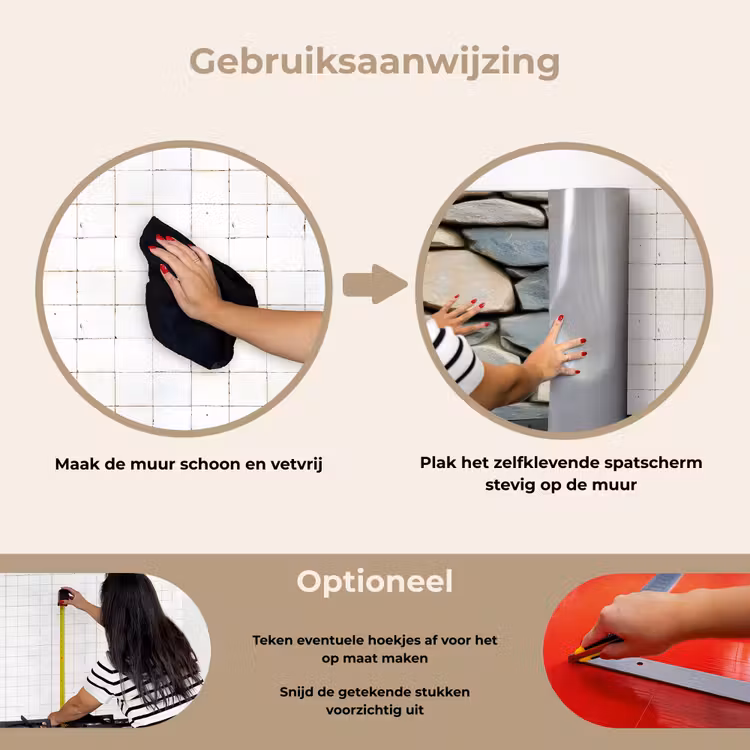 Spatscherm keuken - Stenen - Rustiek - Grijs — 7