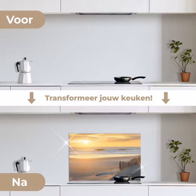 Spatscherm keuken - Strand - Duinen - Zonsondergang — 2