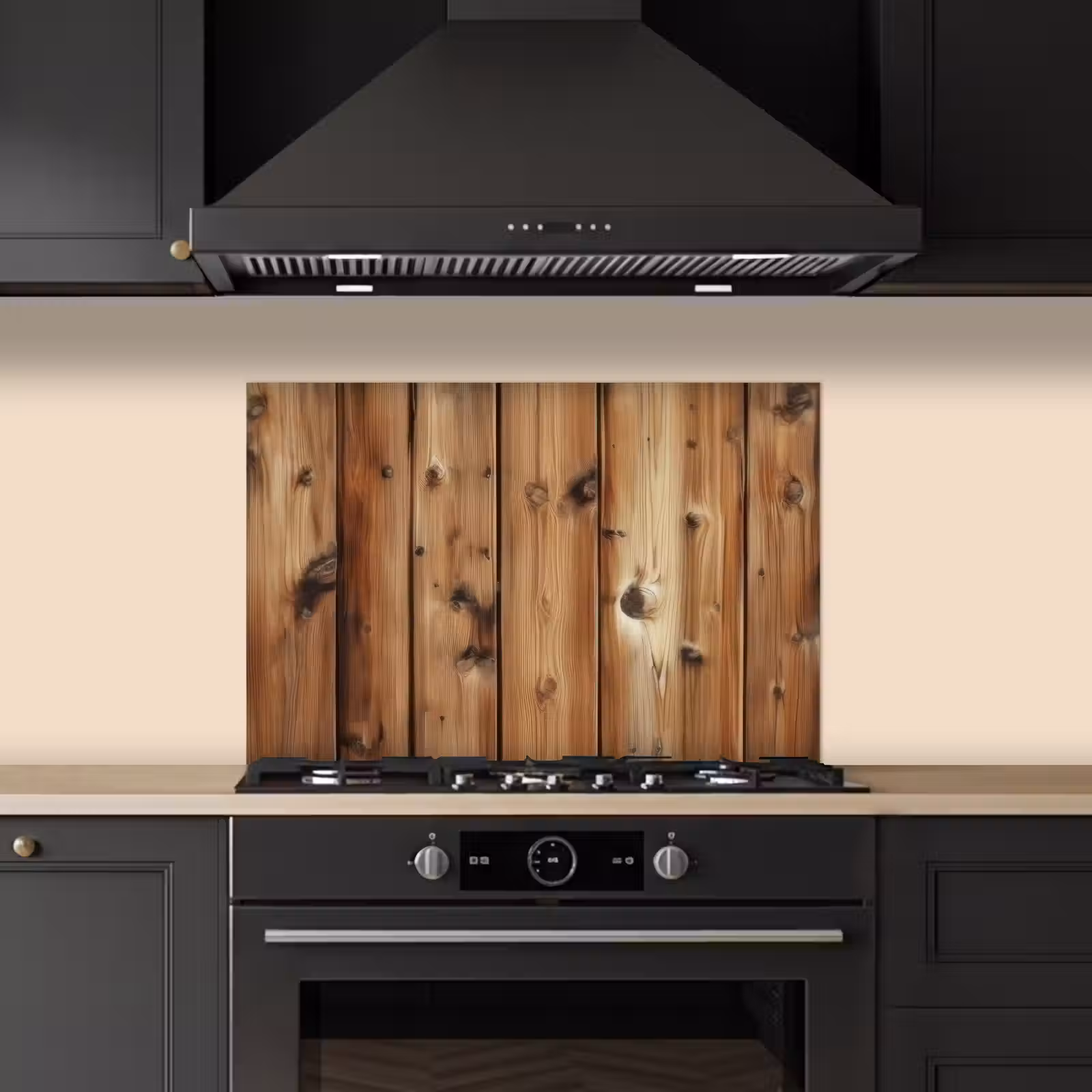 Spatscherm keuken - Hout - Planken - Bruin — 1