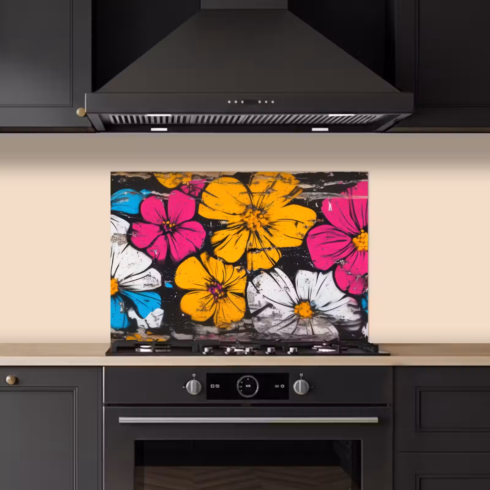 Spatscherm keuken - Street Art - Bloemen - Mix — 1