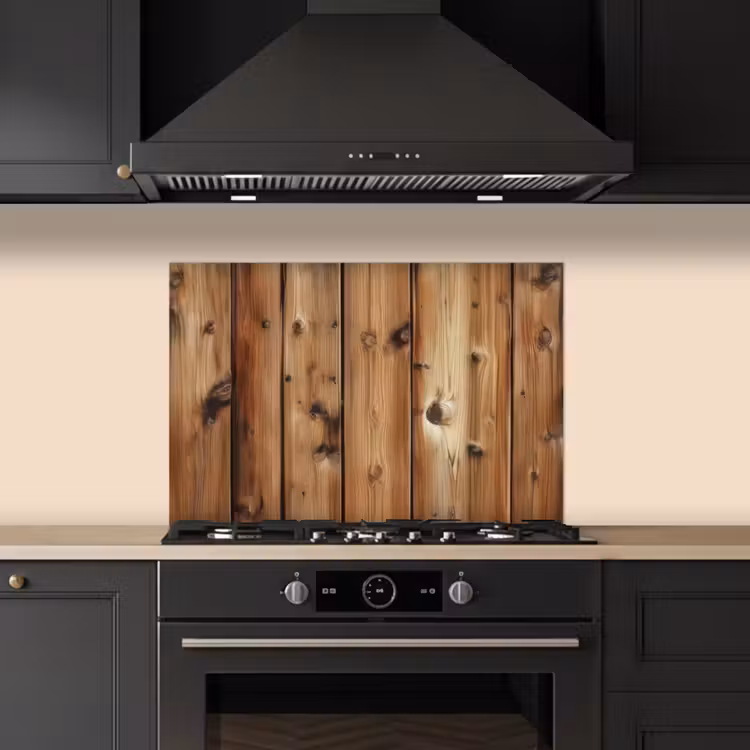 Spatscherm keuken - Hout - Planken - Bruin — 1