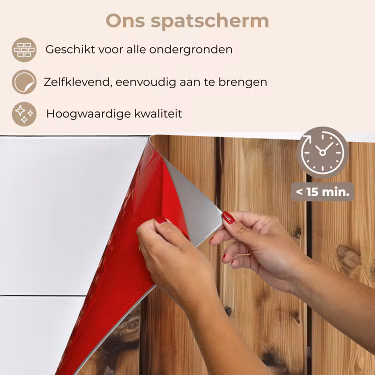 Spatscherm keuken - Hout - Planken - Bruin — 3