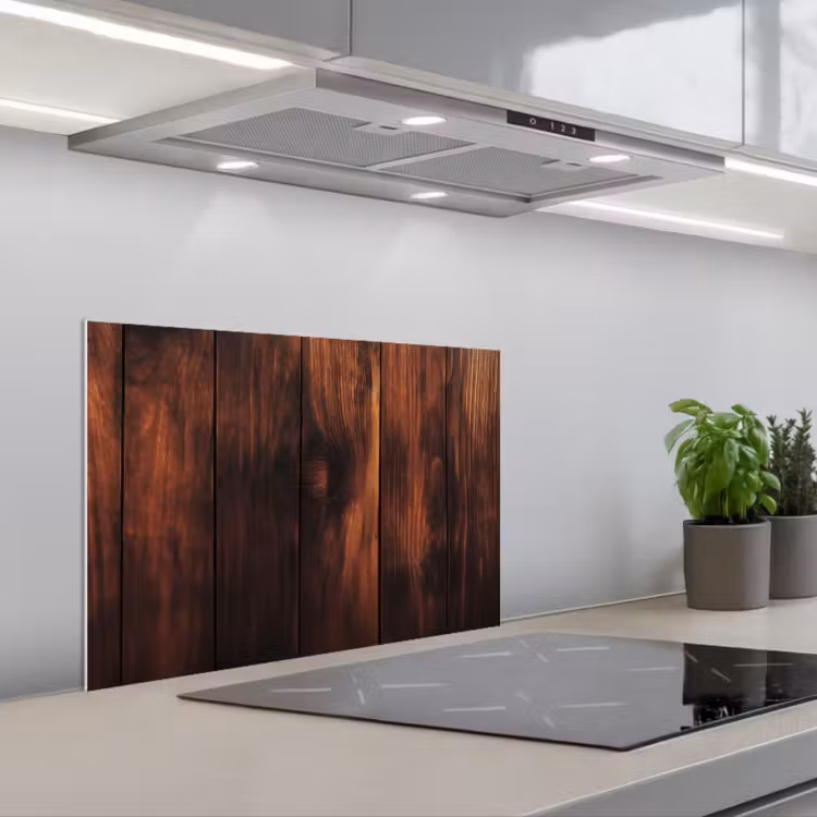 Spatscherm keuken - Hout - Planken - Vintage - Donkerbruin — 4