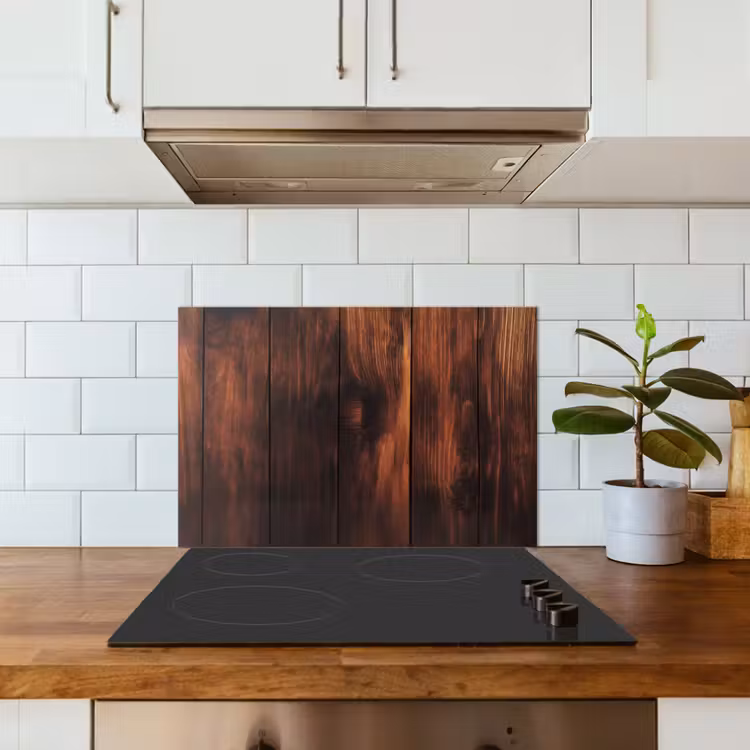 Spatscherm keuken - Hout - Planken - Vintage - Donkerbruin — 5