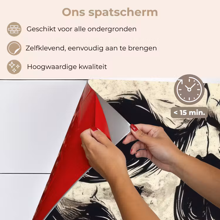 Spatscherm keuken - Schedel - Kettingen - Rood — 3