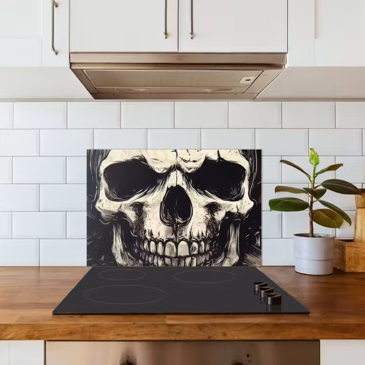 Spatscherm keuken - Schedel - Kettingen - Rood — 5