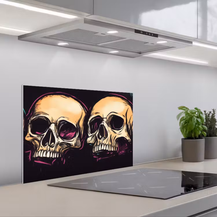 Spatscherm keuken - Schedels - Graffiti - Neon — 4