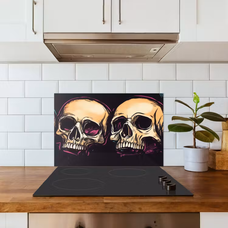 Spatscherm keuken - Schedels - Graffiti - Neon — 5