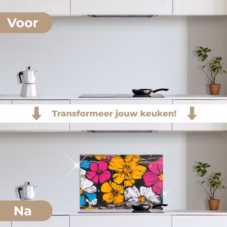 Spatscherm keuken - Street Art - Bloemen - Mix — 2