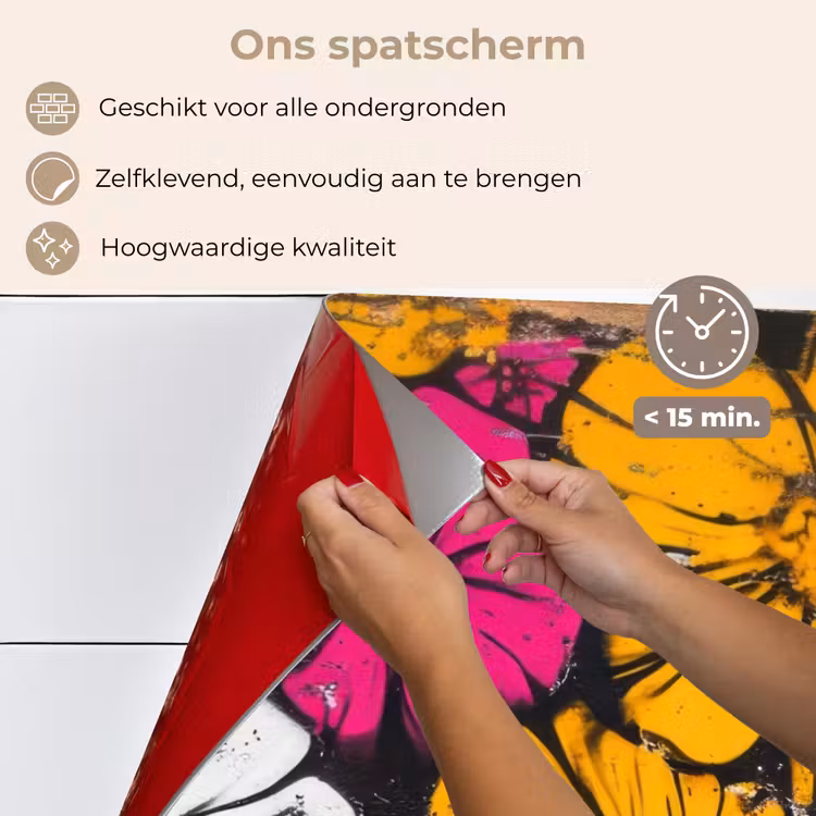 Spatscherm keuken - Street Art - Bloemen - Mix — 3