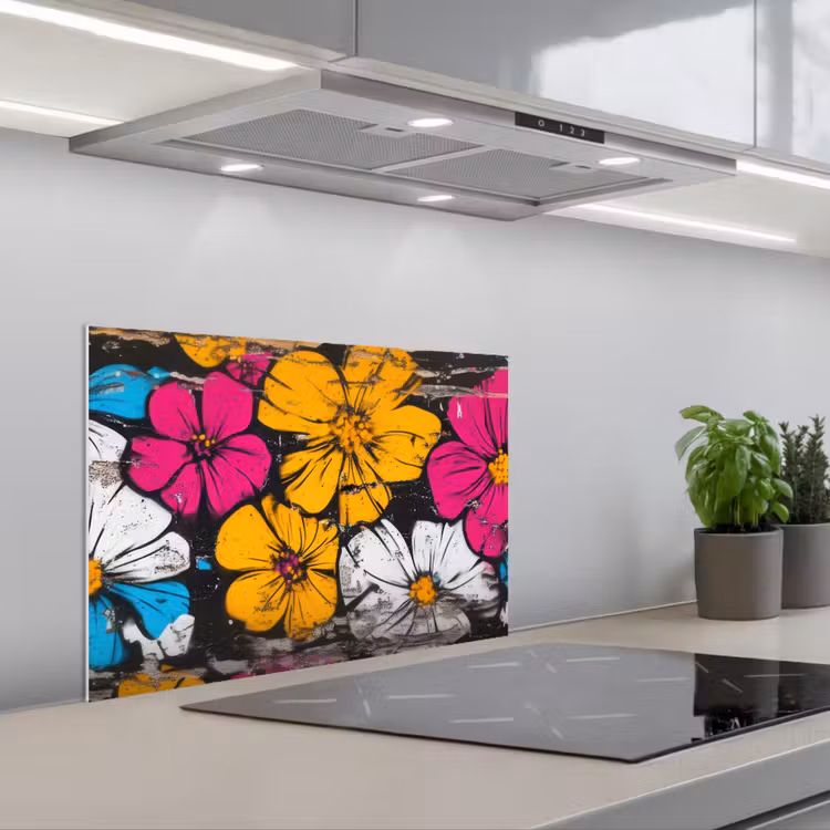 Spatscherm keuken - Street Art - Bloemen - Mix — 4