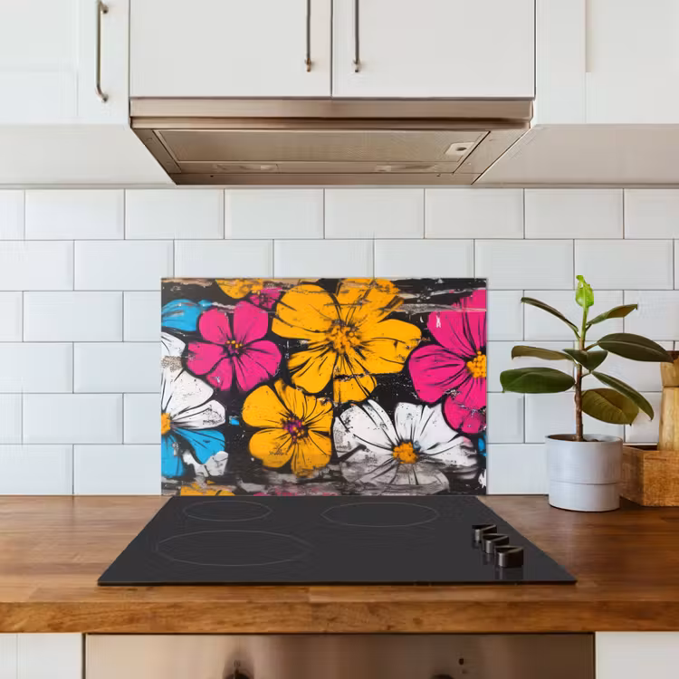 Spatscherm keuken - Street Art - Bloemen - Mix — 5