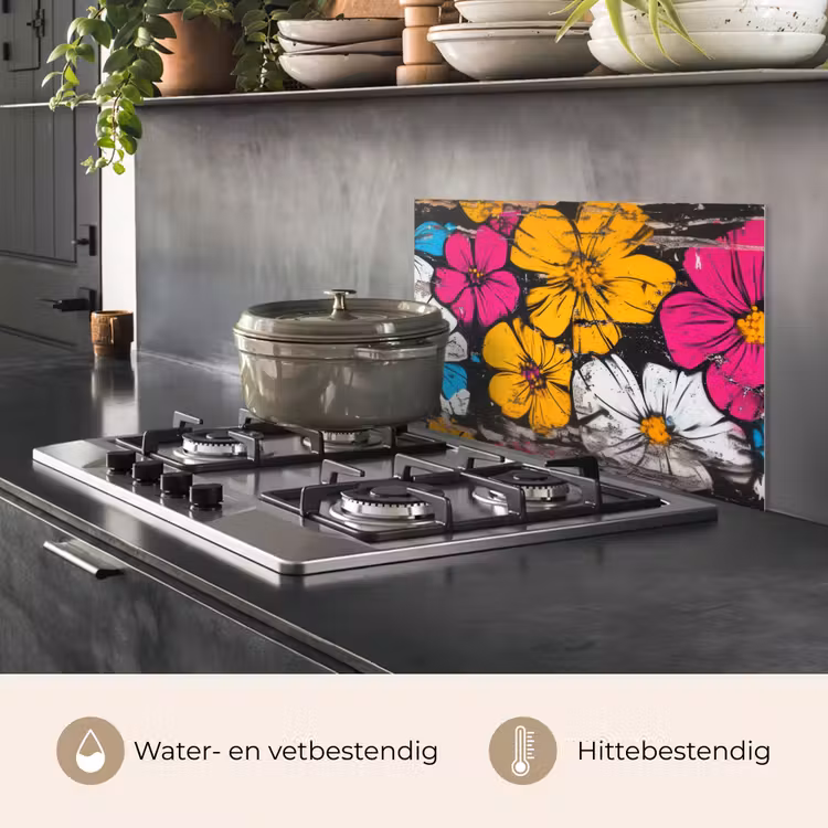 Spatscherm keuken - Street Art - Bloemen - Mix — 6