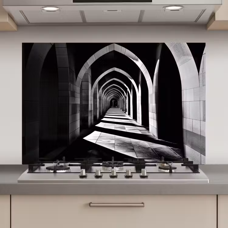 Spatscherm keuken - Gang - Bogen - Schaduw - Diepte — 1