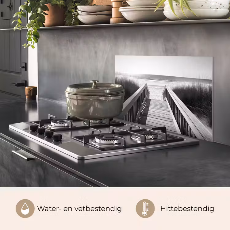 Spatscherm keuken - Loopbrug - Hout - Strand - Zee — 7