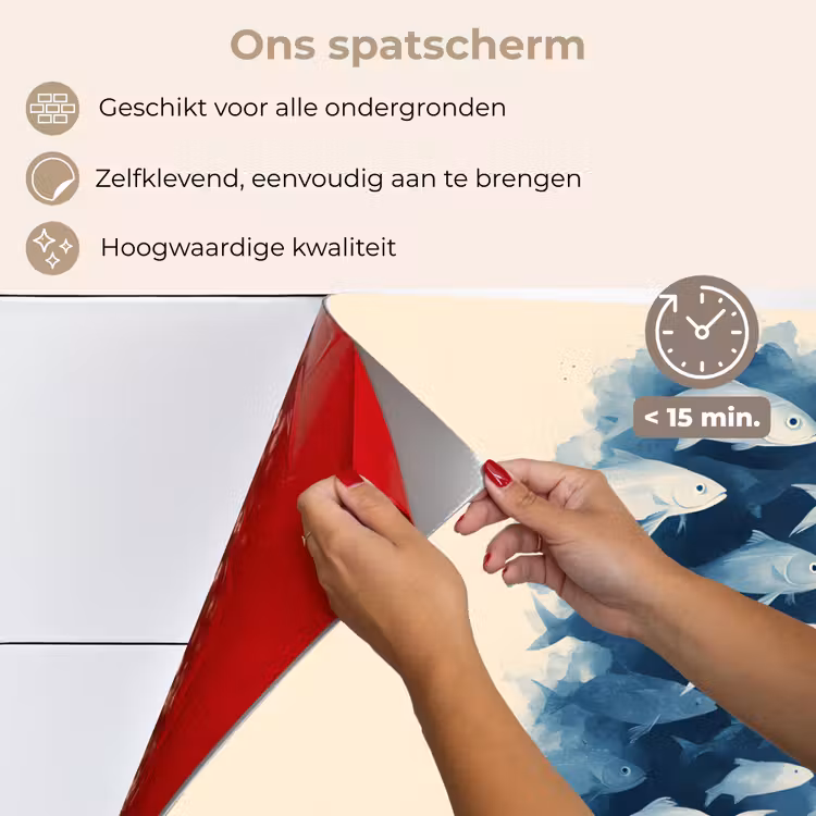Spatscherm keuken - Vissen - Minimalistisch - Blauw — 4
