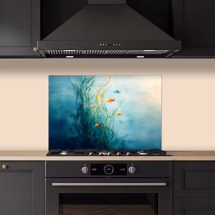 Spatscherm keuken - Waterplanten - Vissen - Kleurrijk - Water — 2