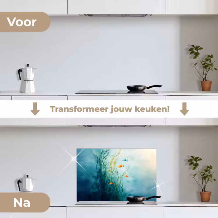 Spatscherm keuken - Waterplanten - Vissen - Kleurrijk - Water — 3