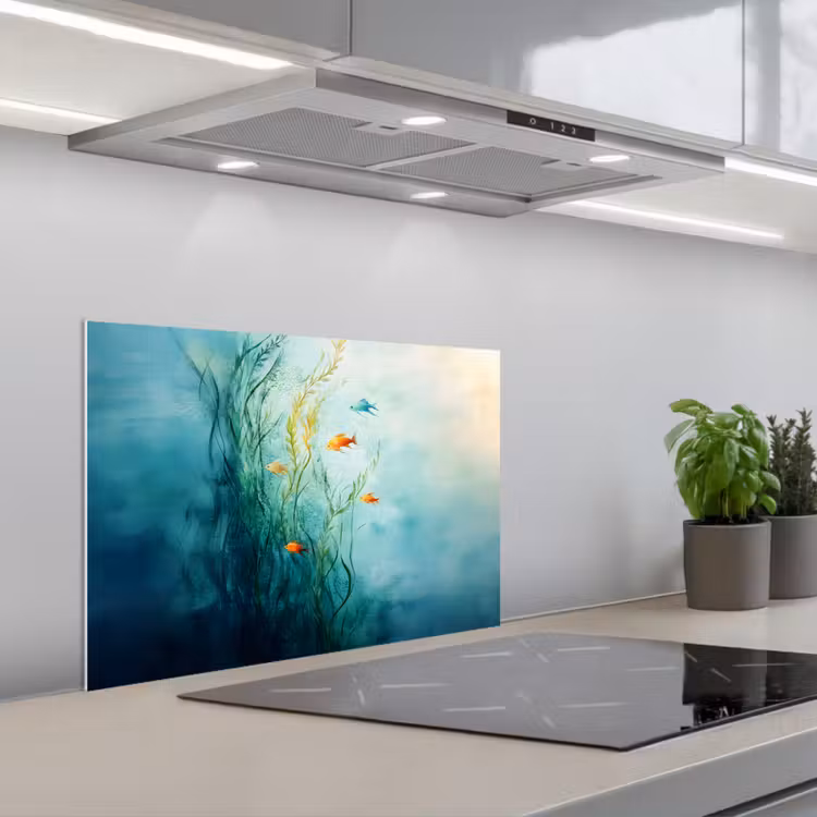Spatscherm keuken - Waterplanten - Vissen - Kleurrijk - Water — 5