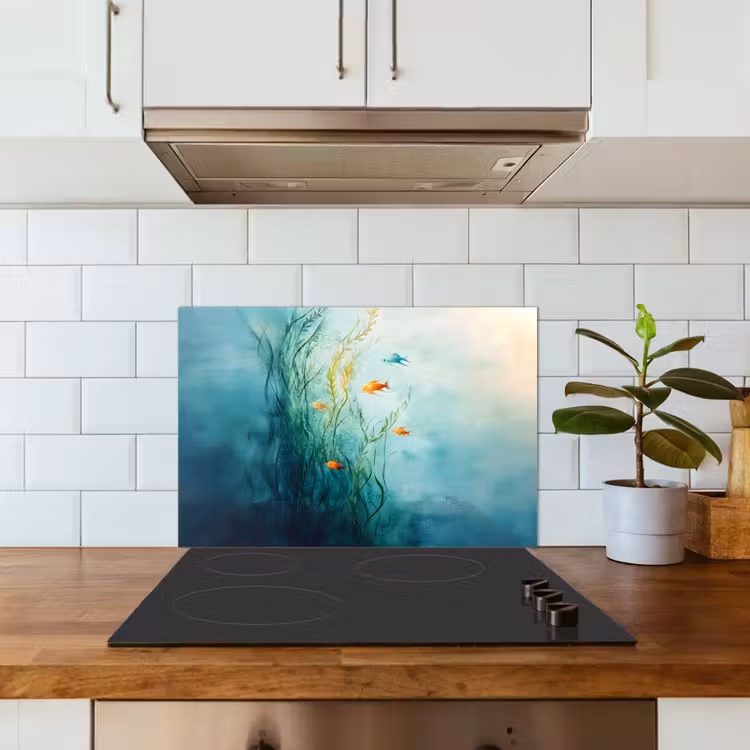 Spatscherm keuken - Waterplanten - Vissen - Kleurrijk - Water — 6