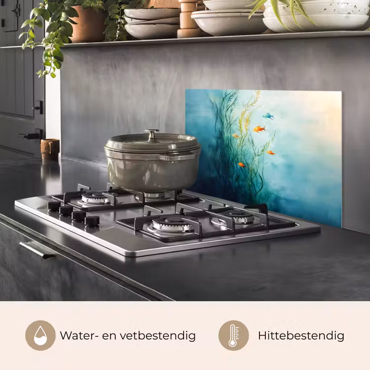 Spatscherm keuken - Waterplanten - Vissen - Kleurrijk - Water — 7