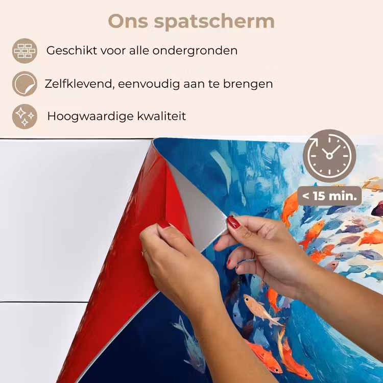 Spatscherm keuken - Zee - Vissen - Kleurrijk - Dynamisch — 4