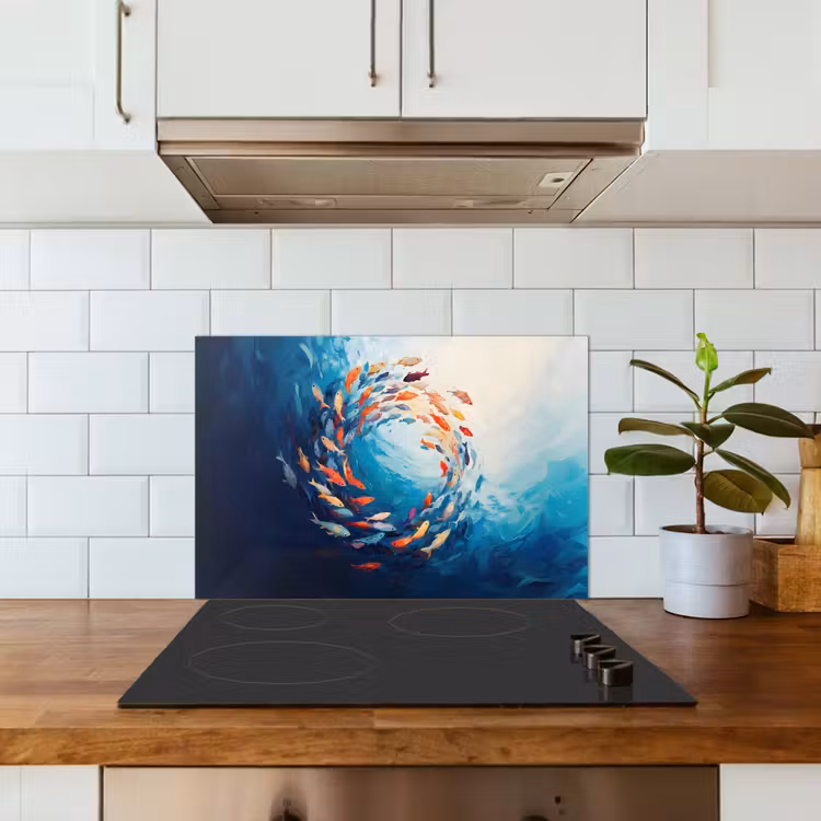 Spatscherm keuken - Zee - Vissen - Kleurrijk - Dynamisch — 6