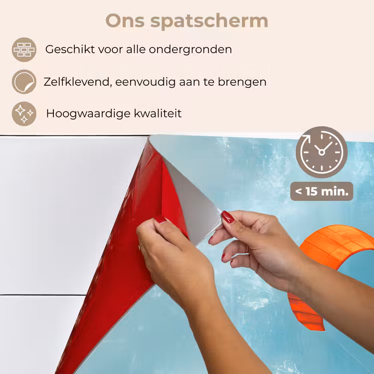 Spatscherm keuken - Kitesurfer - Oranje - Zee - Lucht — 4