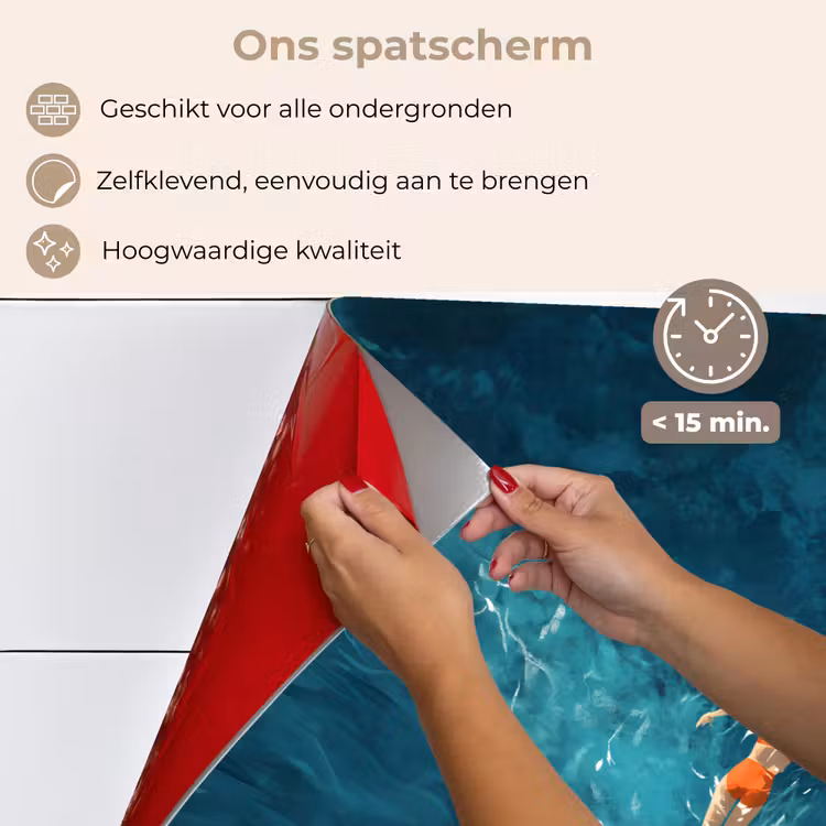 Spatscherm keuken - Vrouw - Water - Bikini - Oranje — 4