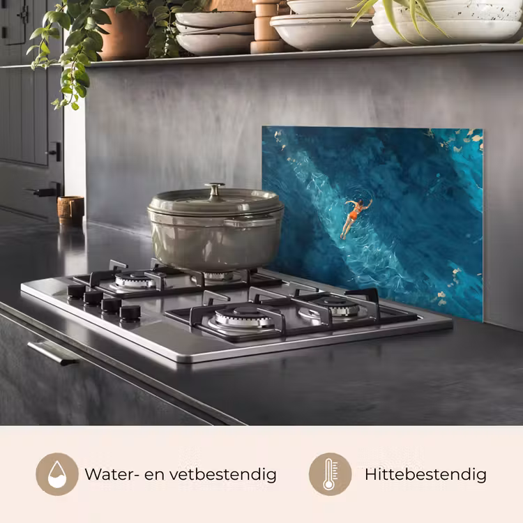 Spatscherm keuken - Vrouw - Water - Bikini - Oranje — 7