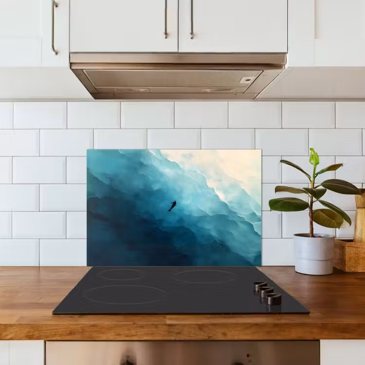 Spatscherm keuken - Zee - Silhouet - Abstract - Blauw — 6