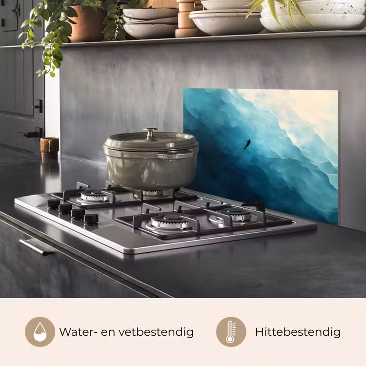 Spatscherm keuken - Zee - Silhouet - Abstract - Blauw — 7