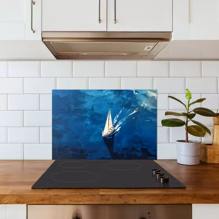 Spatscherm keuken - Zeilboot - Water - Abstract - Schaduw — 6